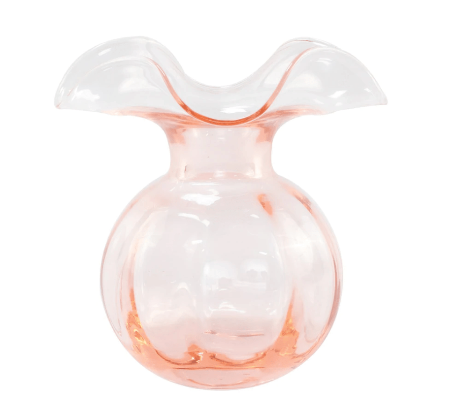 Hibiscus Glass Pink Medium Fluted Vase Home Decor Vietri