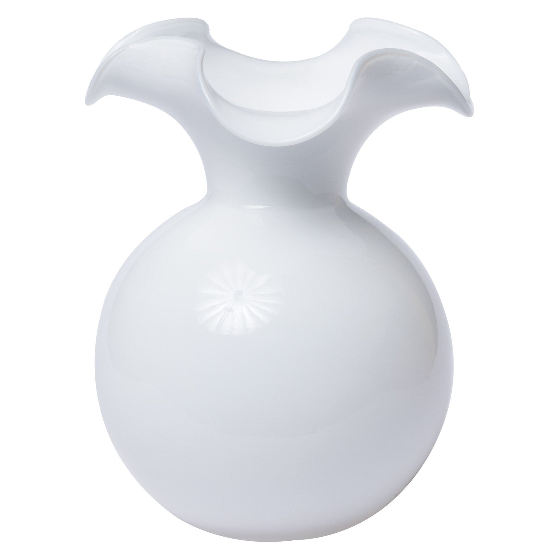 Hibiscus Glass White Large Fluted Vase Home Decor Vietri