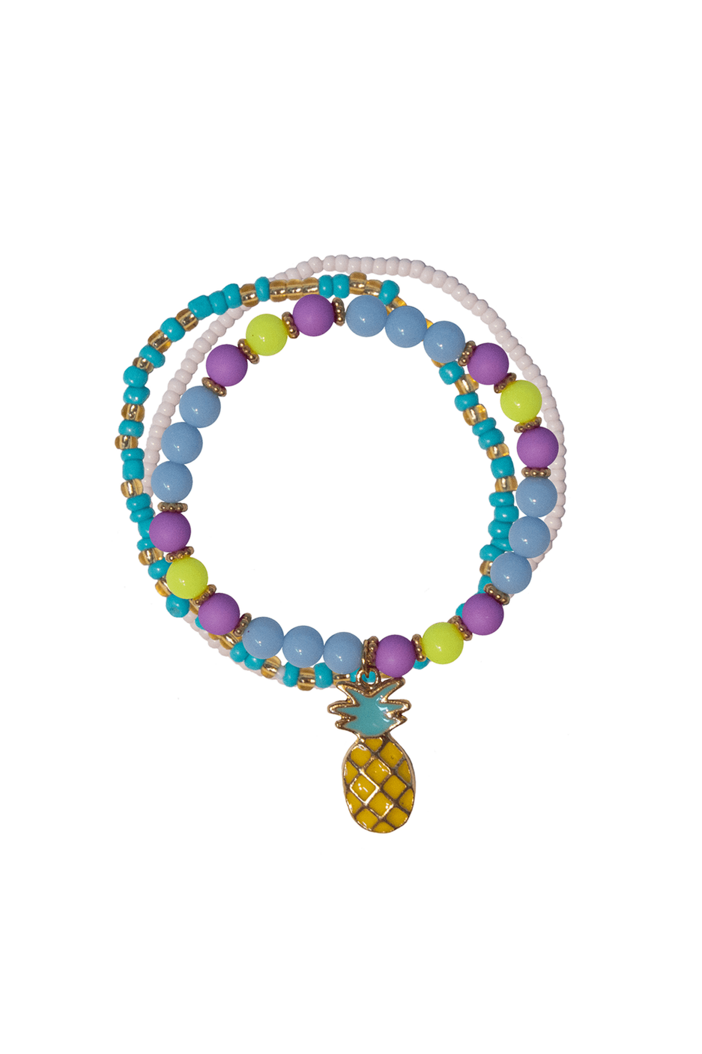 Hot Tropics 3 pc Bracelet Set Kids Jewelry Great Pretenders Pineapple
