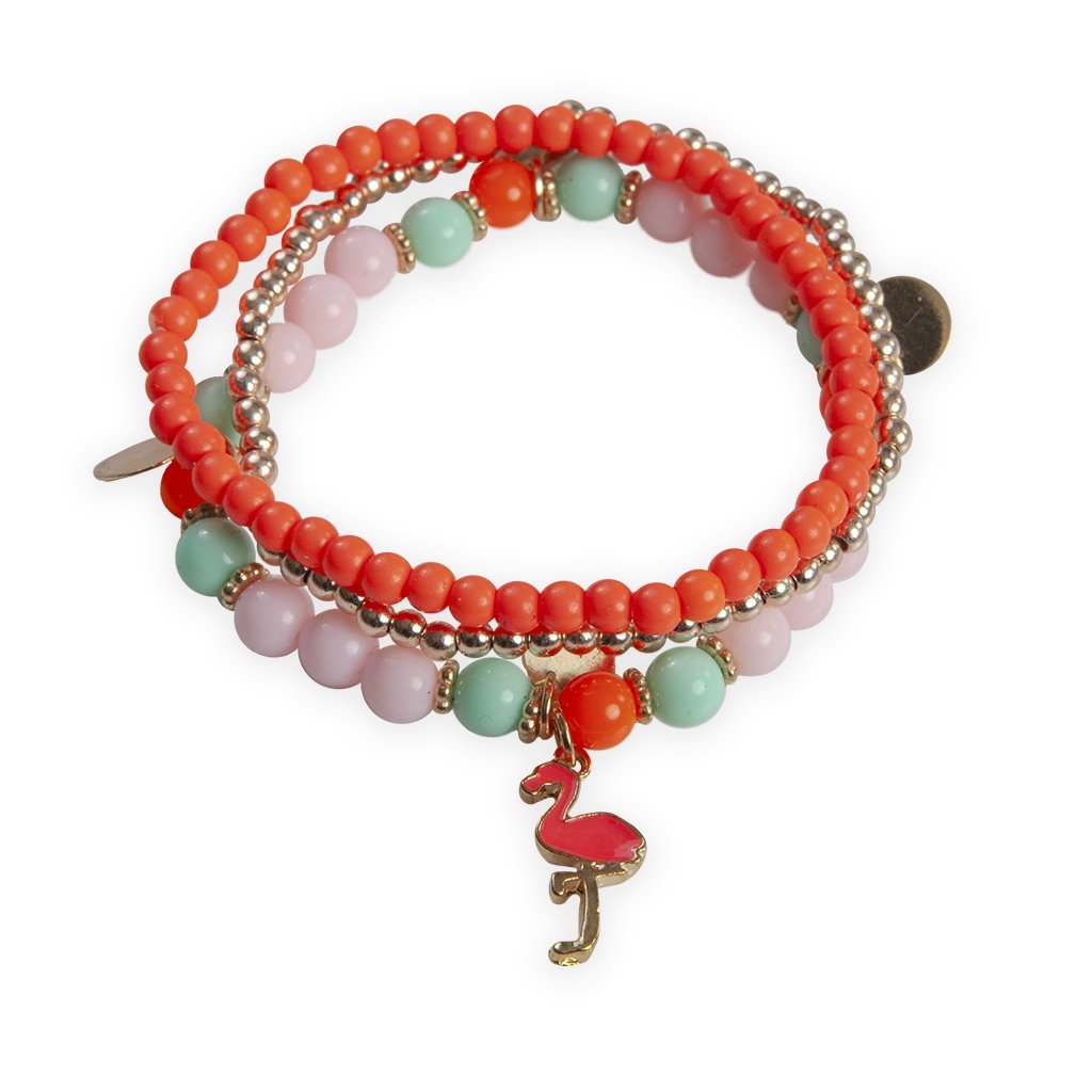Hot Tropics 3 pc Bracelet Set Kids Jewelry Great Pretenders Flamingo