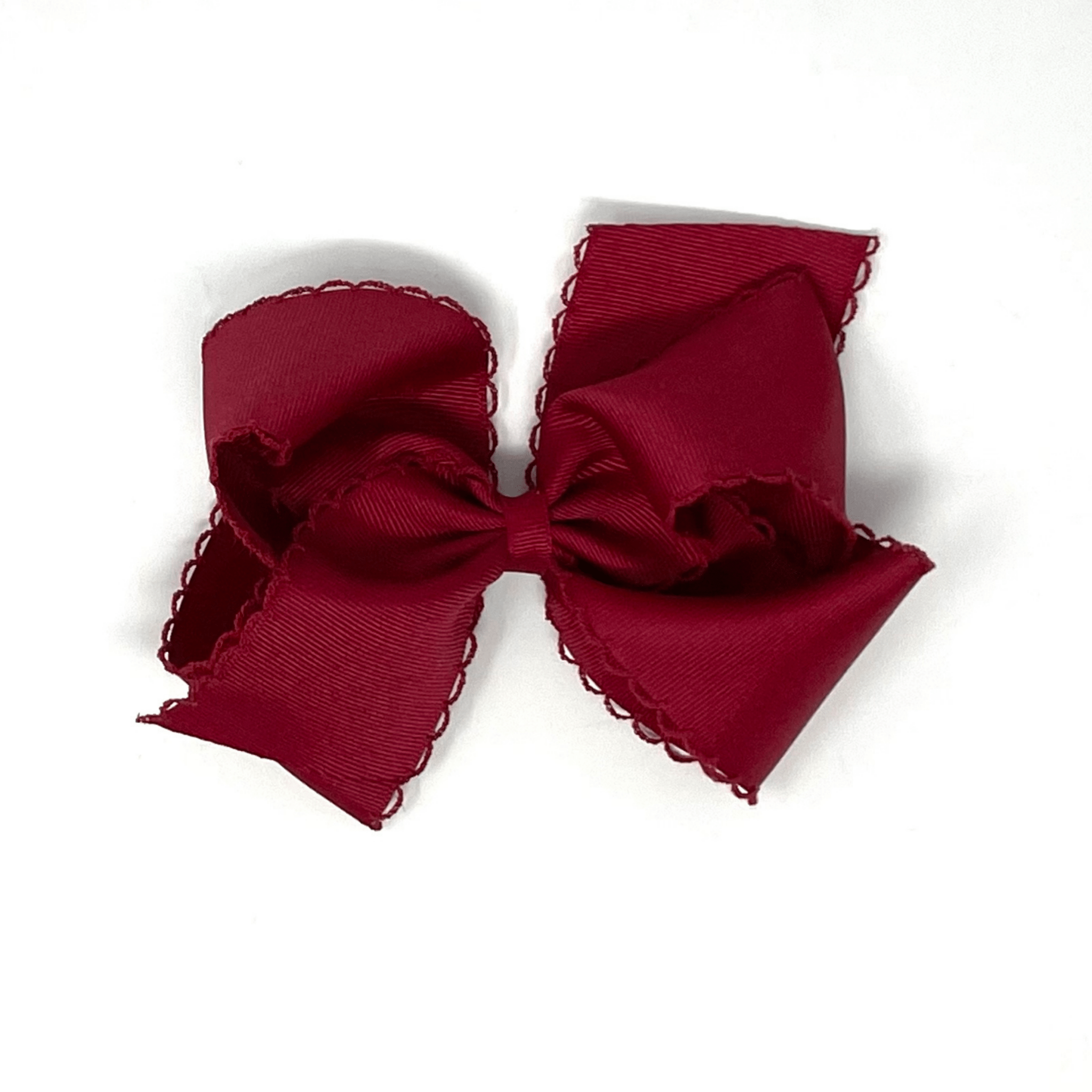 King Monotone Moonstitch Grosgrain Bow - Cranberry Kids Hair Accessories Wee Ones