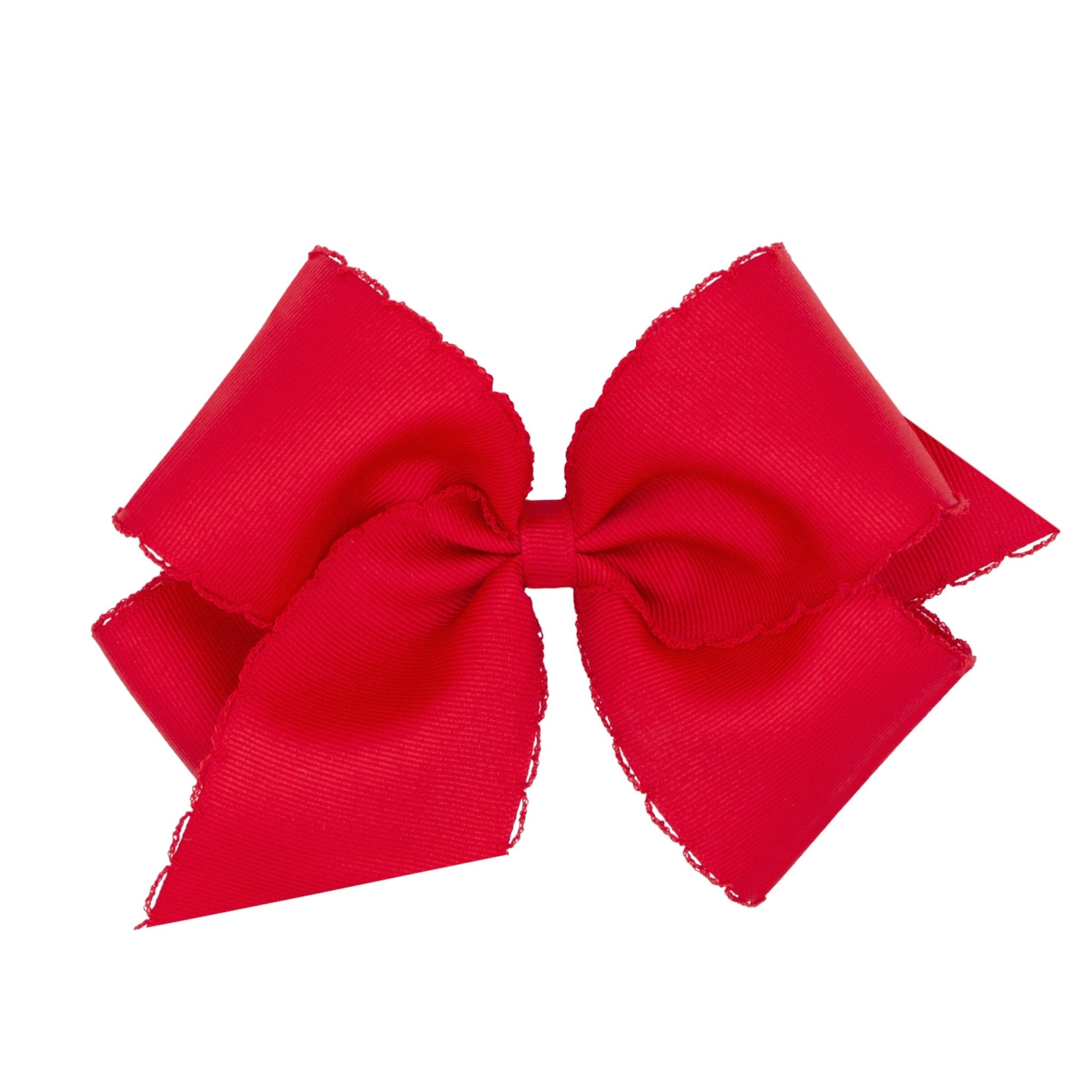 King Monotone Moonstitch Grosgrain Bow - Red Kids Hair Accessories Wee Ones