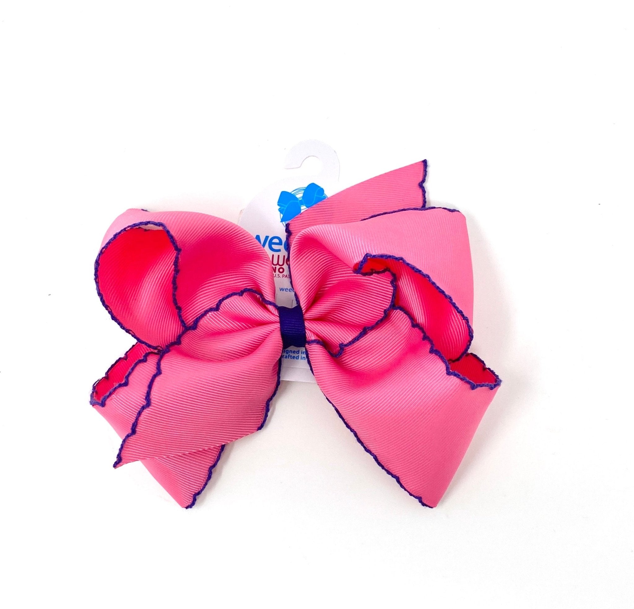 King Moonstitch Basic Bow Kids Hair Accessories Wee Ones Hot Pink with Purple
