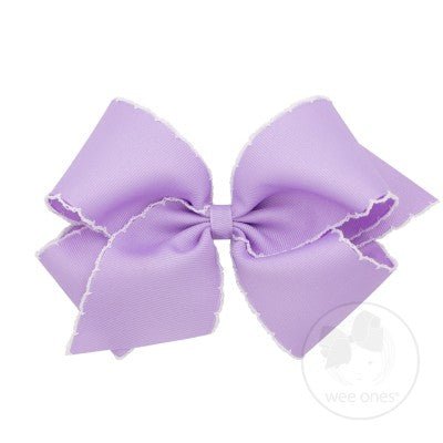 King Moonstitch Basic Bow Kids Hair Accessories Wee Ones Light Orchid with White