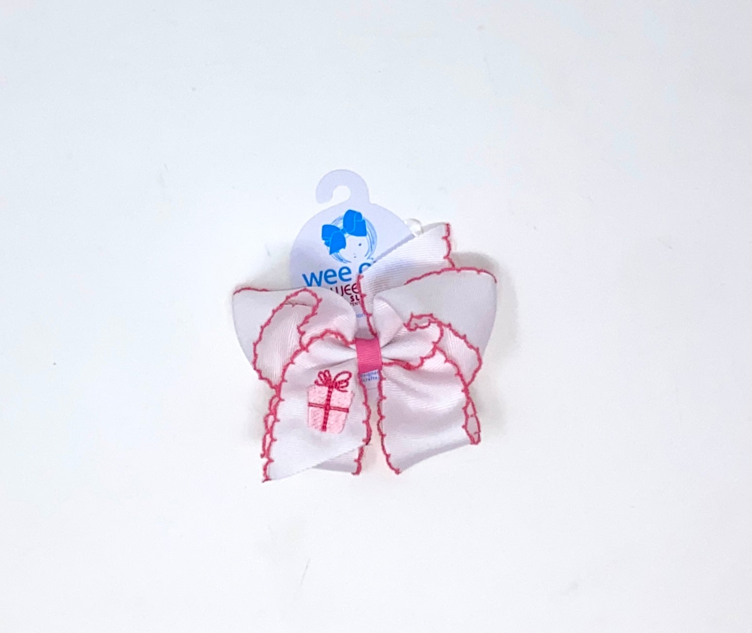 King Moonstitch Bow with Light Pink Present Kids Hair Accessories Wee Ones