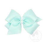 King Moonstitch Grosgrain Bow - Crystalline with White Kids Hair Accessories Wee Ones