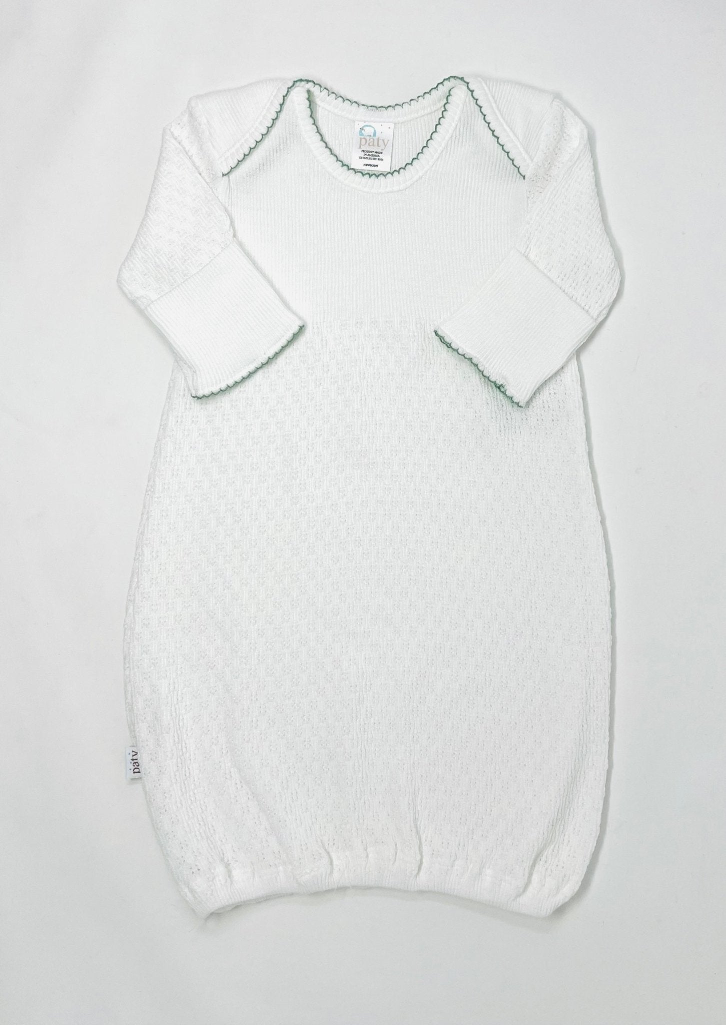Long Sleeve Lap Shoulder Gown Baby Sleepwear Paty Sage Green