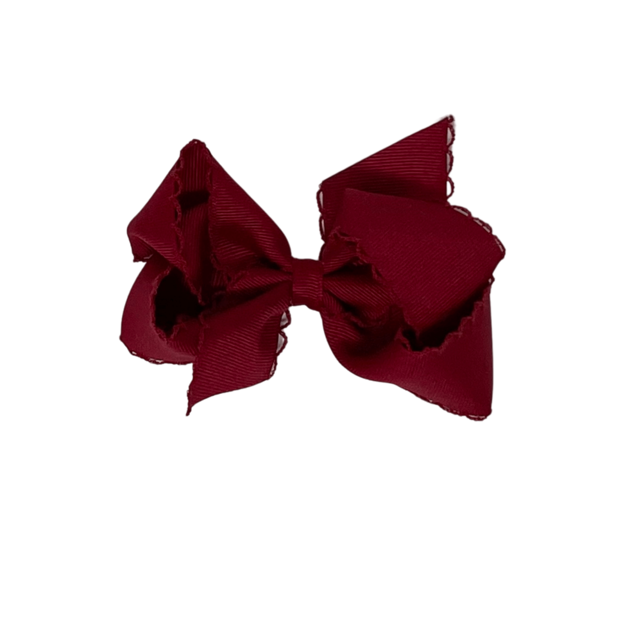 Medium Monotone Moonstitch Grosgrain Bow - Cranberry Kids Hair Accessories Wee Ones