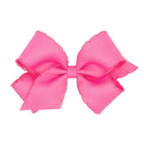 Medium Monotone Moonstitch Grosgrain Bow - Hot Pink Kids Hair Accessories Wee Ones