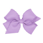 Medium Monotone Moonstitch Grosgrain Bow - Light Orchid Kids Hair Accessories Wee Ones