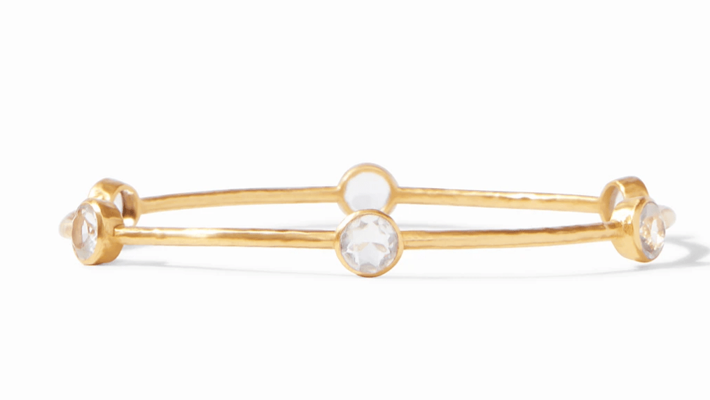 Milano Bangle Gold Clear Crystal - Medium Bracelets Julie Vos