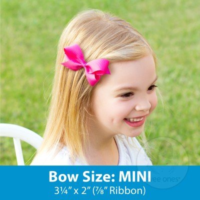Mini Grosgrain Bow - Peony Kids Hair Accessories Wee Ones