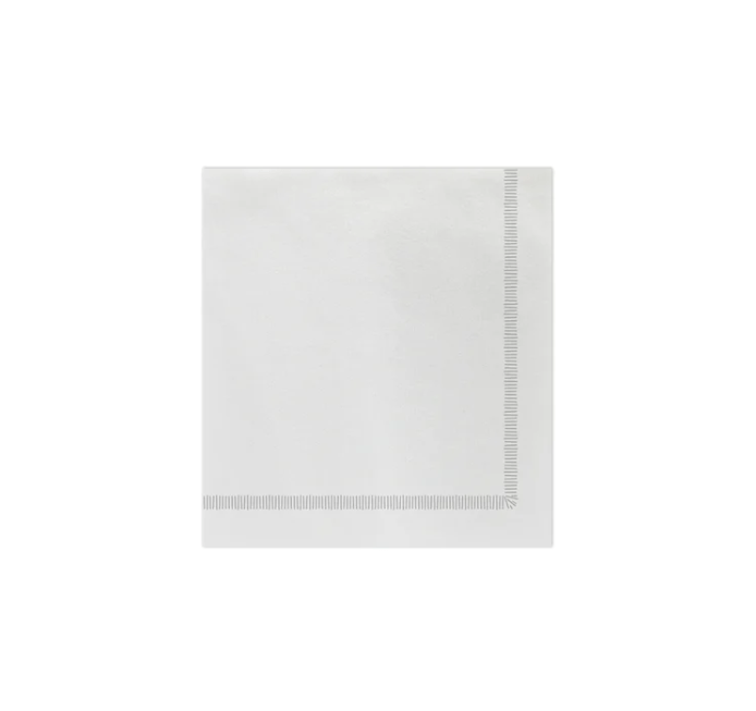 Papersoft Napkins Fringe Light Gray Cocktail Napkins (Pack of 20) Kitchen + Entertaining Vietri