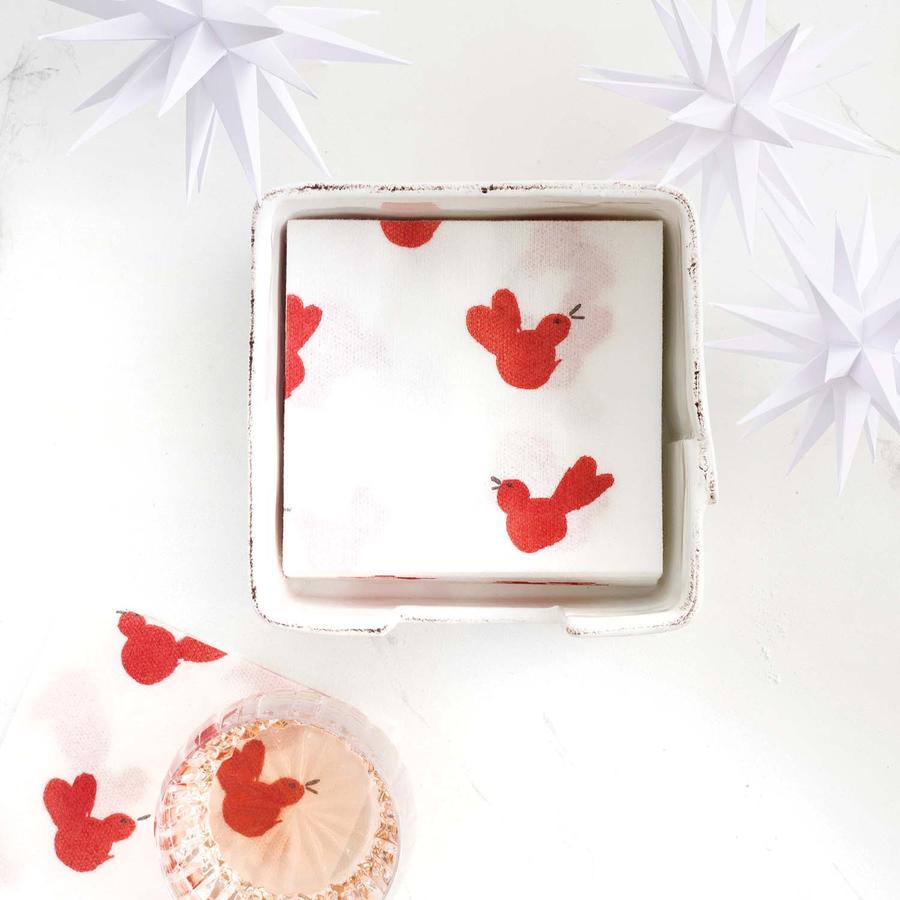Papersoft Napkins Red Bird Cocktail Napkins (Pack of 20) Kitchen + Entertaining Vietri