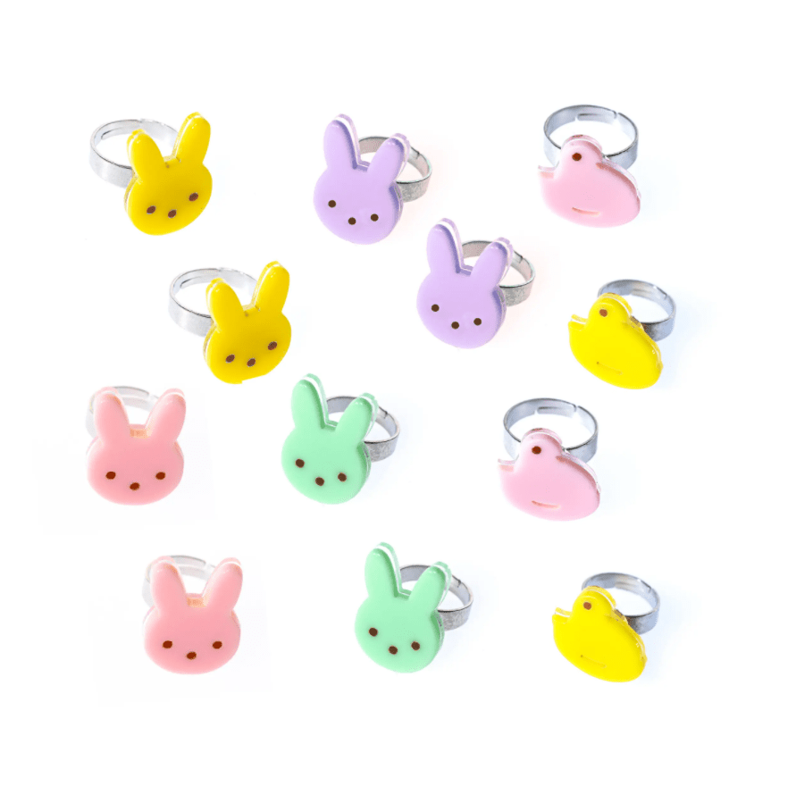 Pastel Bunnies & Chicks Rings Kids Jewelry Lilies & Roses