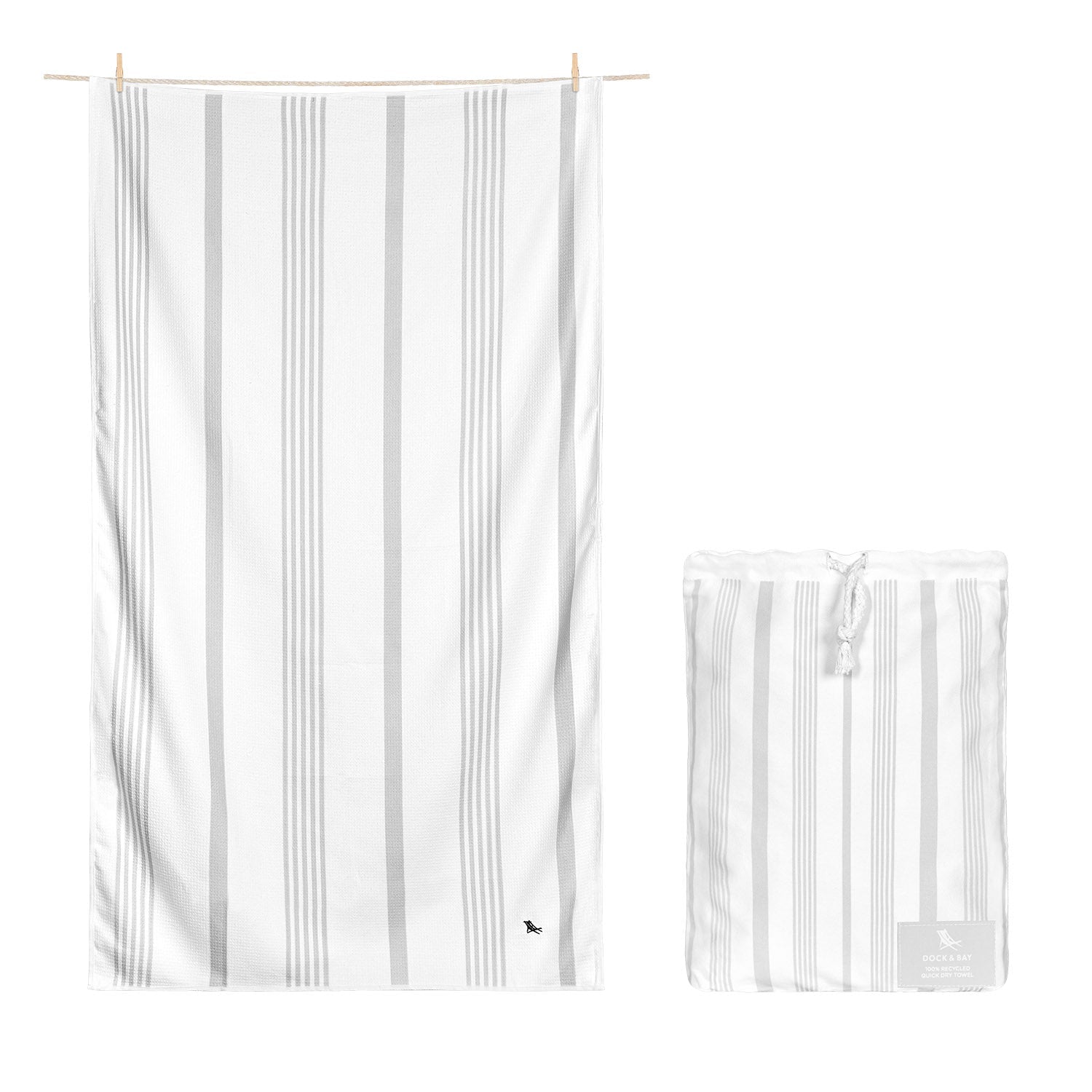 Quick Dry Small Hand Towel - Jasmine White Textiles Dock & Bay