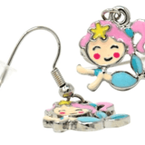 Rainbow Fantasy Pierced Earrings Kids Jewelry Pink Poppy Blue Mermaid