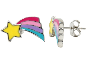 Rainbow Fantasy Stud Earrings Kids Jewelry Pink Poppy Pink Shooting Star