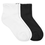 Ruffle Ripple Edge Quarter Sport Sock - White Kids Socks + Tights Jefferies Socks