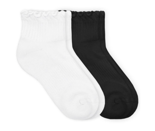 Ruffle Ripple Edge Quarter Sport Sock - White Kids Socks + Tights Jefferies Socks