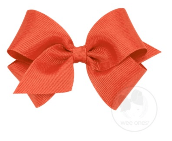 Small Grosgrain Bow - Mandarin Orange Kids Hair Accessories Wee Ones