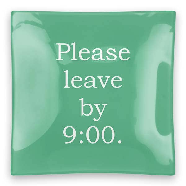 Square Glass Tray - Please Leave Home Decor Clairebella