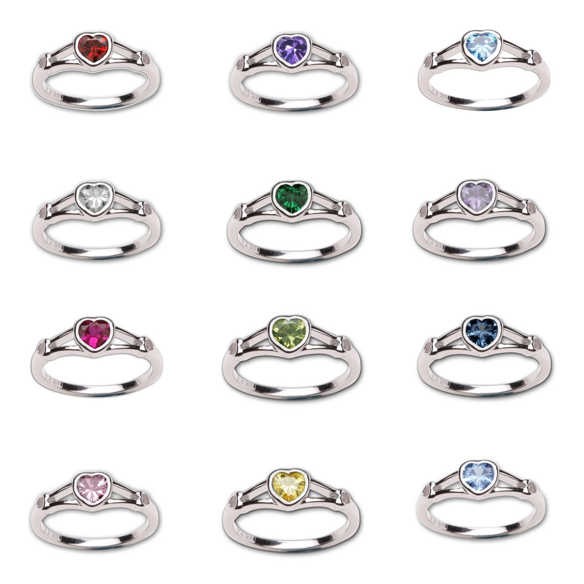 Sterling Silver Heart Birthstone Baby Ring Size 1 Kids Jewelry Cherished Moments