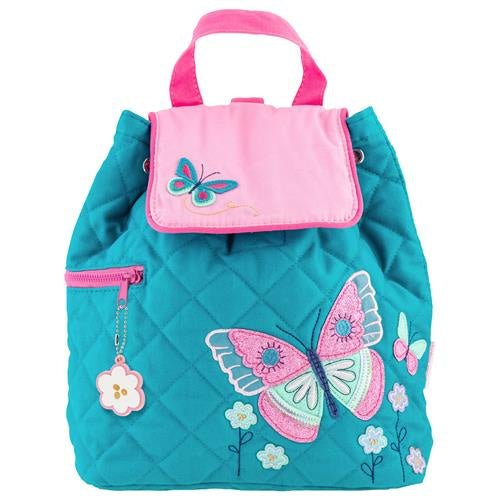 Teal Butterfly Quilted Backpack Kids Backpacks + Bags Stephen Joseph