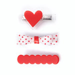 Three Combo Bow Tie Red Polka Dots Alligator Clips Kids Hair Accessories Lilies & Roses