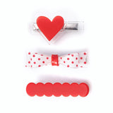 Three Combo Bow Tie Red Polka Dots Alligator Clips Kids Hair Accessories Lilies & Roses