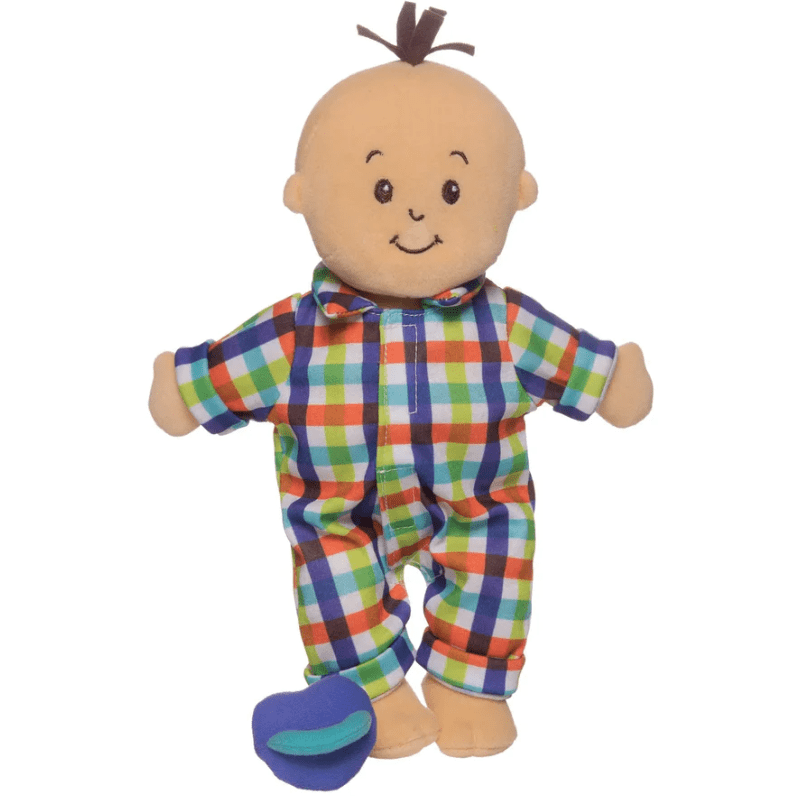 Wee Baby Fella Peach with Brown Hair Doll Toys Manhattan Toy Company