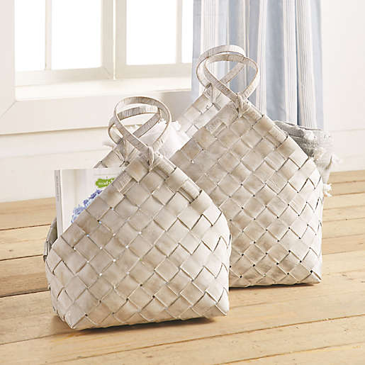 Wood Weave Basket Set (2pc) Home Decor Mudpie