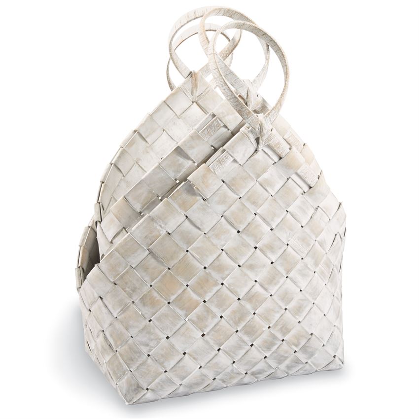 Wood Weave Basket Set (2pc) Home Decor Mudpie
