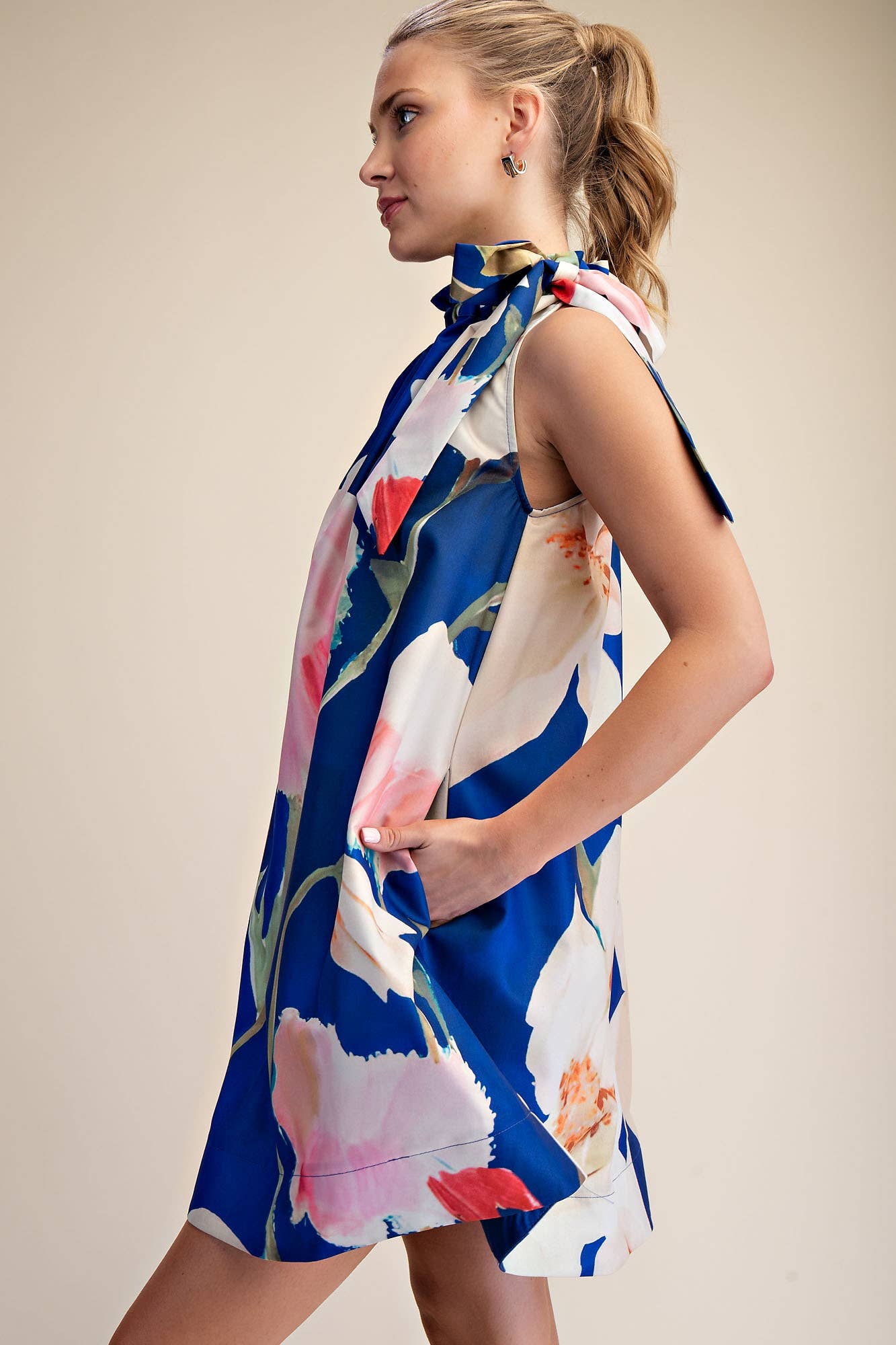 Bloom Bow Dress - Royal Short Dresses Glam