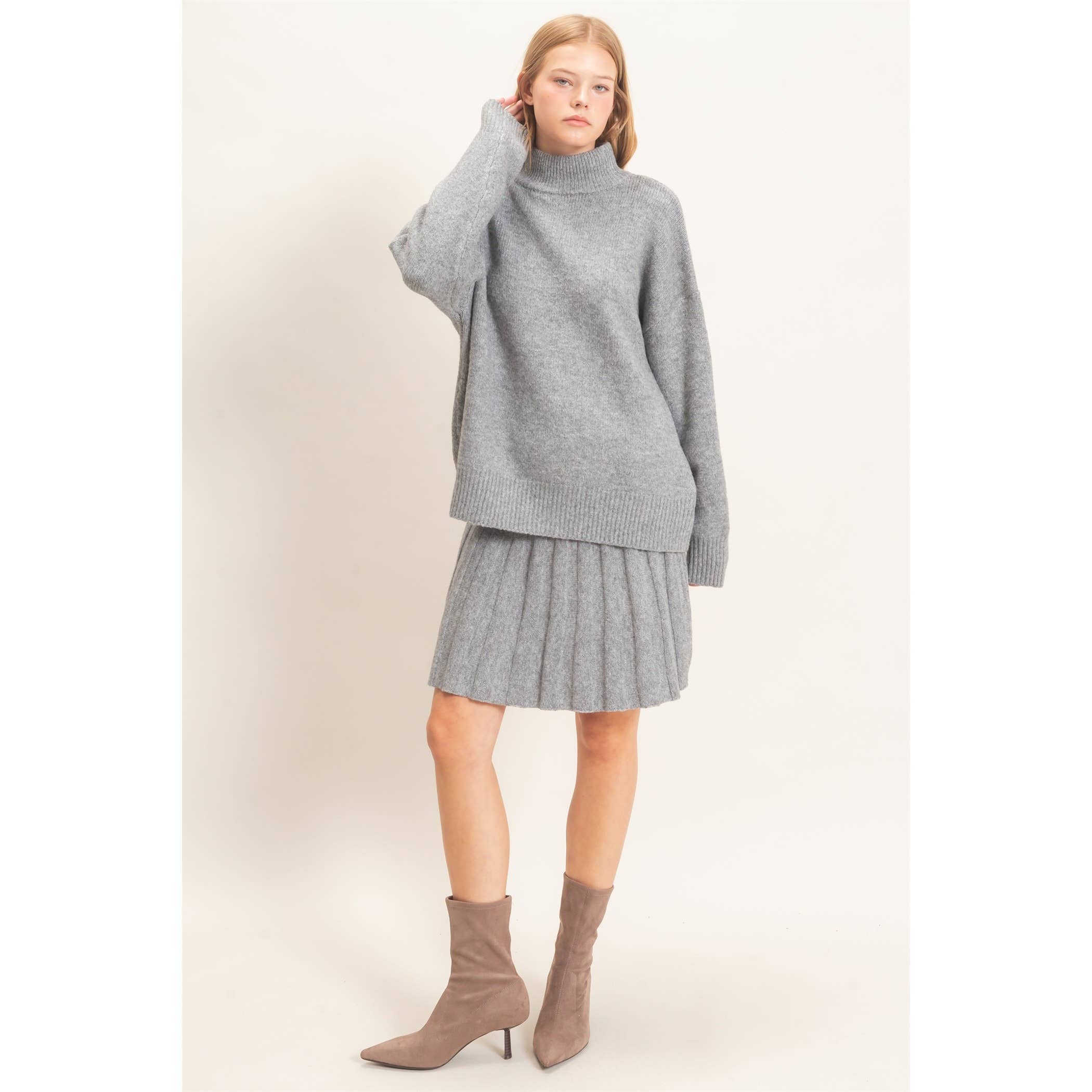 Silver Belle Sweater Skirt Set Tops HYFVE