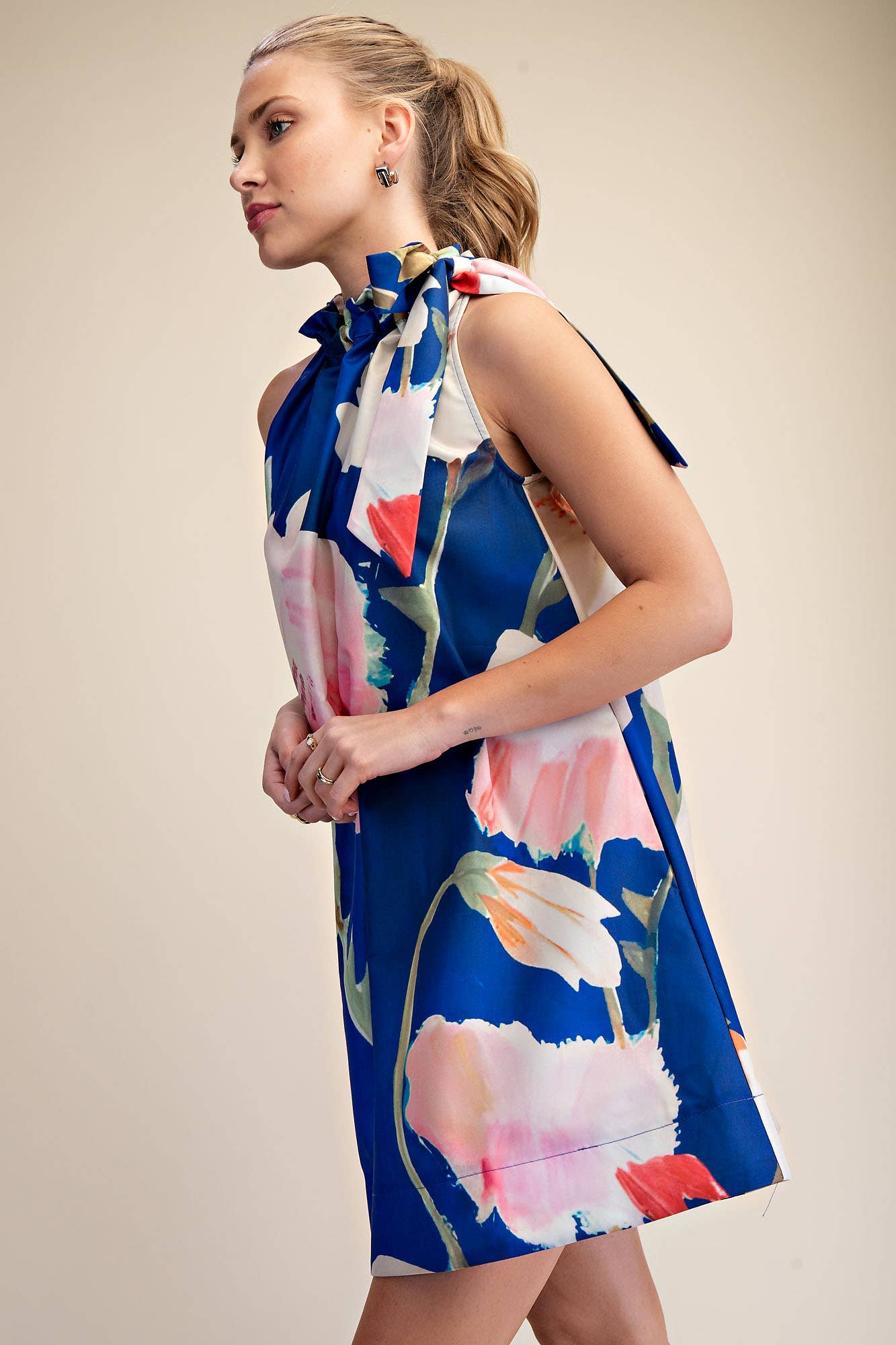 Bloom Bow Dress - Royal Short Dresses Glam