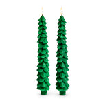 10.5" Green Tree Taper Candles Seasonal Raz Imports