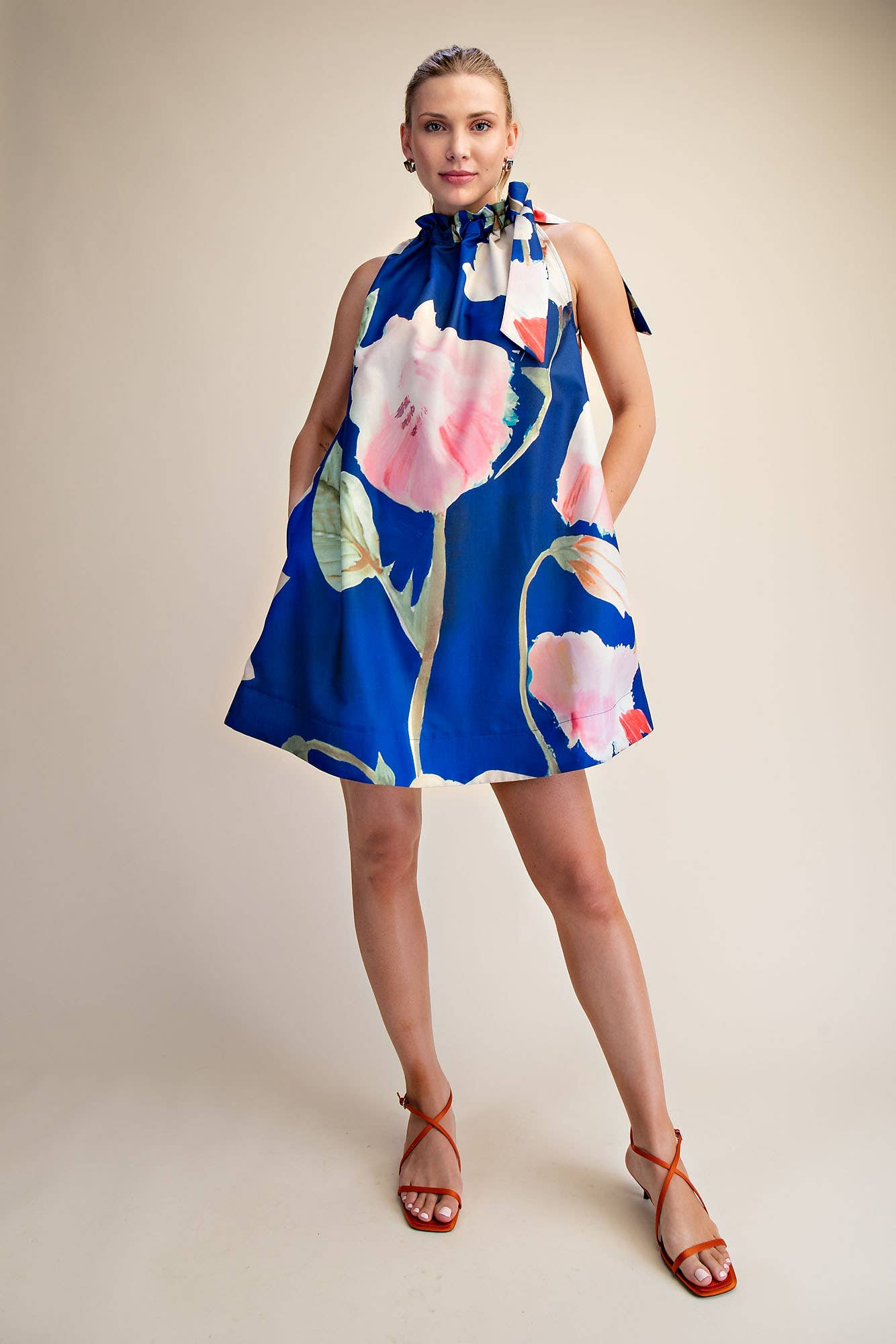 Bloom Bow Dress - Royal Short Dresses Glam