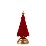 11.5" Red Flocked Tree Seasonal Raz Imports
