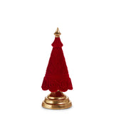 11.5" Red Flocked Tree Seasonal Raz Imports