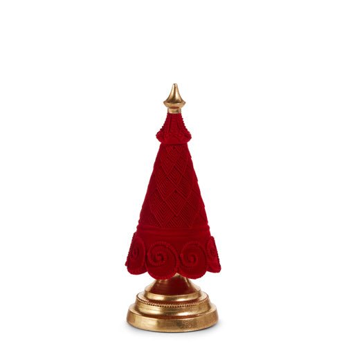 11.5" Red Flocked Tree - Sugar Babies Children's Boutique/Meg's Shoppe
