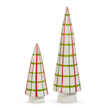 Set of 2 Plaid Trees Seasonal Raz Imports