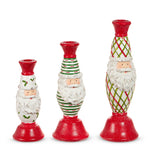 Santa Candlesticks - Set of 3 Seasonal Raz Imports