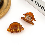 Mini Croissant Hair Claw Clip, Acetate Food-Themed Hair Clip: Mini Clip Hair Accessories TheDivaSoap
