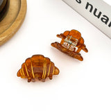 Mini Croissant Hair Claw Clip, Acetate Food-Themed Hair Clip: Mini Clip Hair Accessories TheDivaSoap