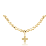 15" Choker Classic Gold 3mm Bead - Signature Cross Gold Charm Necklaces enewton