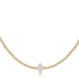 15" Choker Signature Cross Gold Pattern 2mm Bead - Signature Cross Gold Necklaces enewton