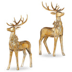 16.75" Aged Gold Deer with Bow Seasonal Raz Imports