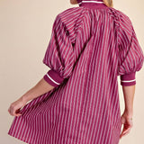 Berry Bold Striped Dress Short Dresses Glam