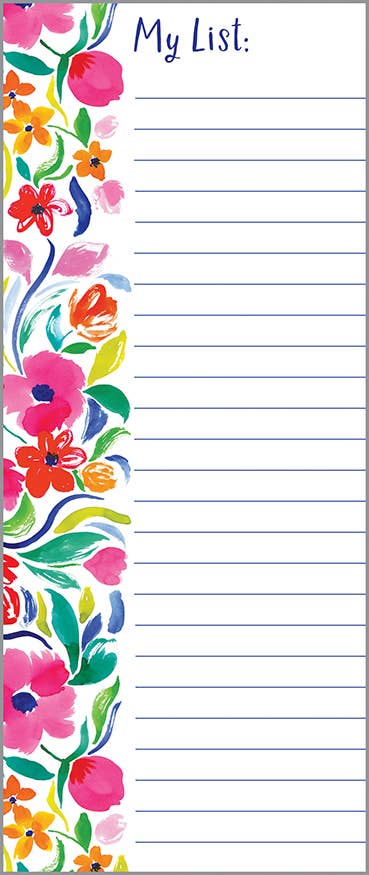 List Pad - Painterly Blooms Paper Goods GINA B DESIGNS